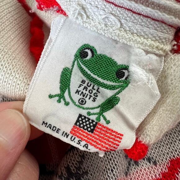 Bullfrog Knits Vintage Christmas Romper Jumper Ice Skates Toddler Size 24 Months - Picture 4 of 6